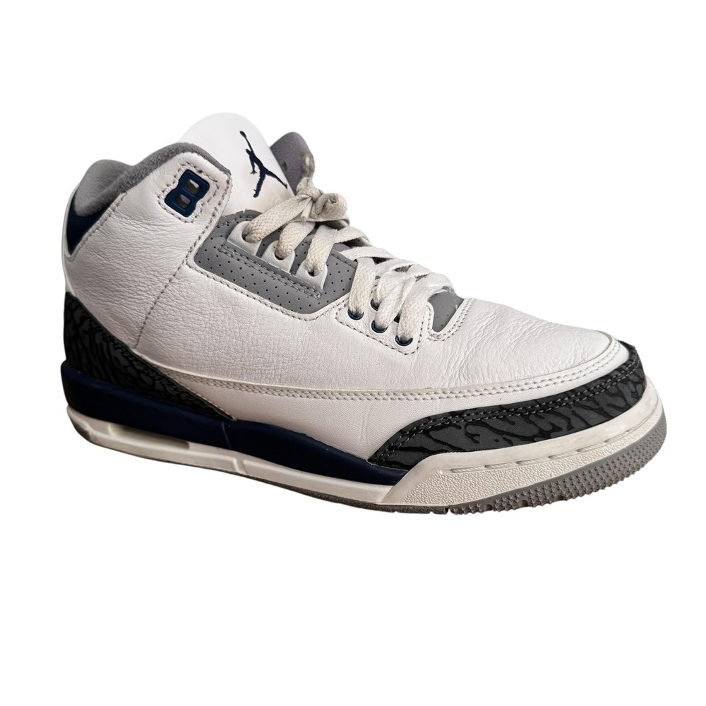 Air Jordan 3 Retro Shoes Youth Size 7Y White Midnight Navy Sneakers DM0967-140